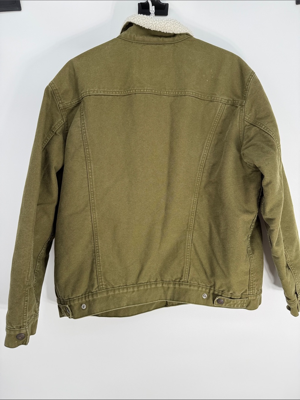 Levi's Olive Sherpa-Lined Cotton Canvas Jacket - Picture 6 of 9